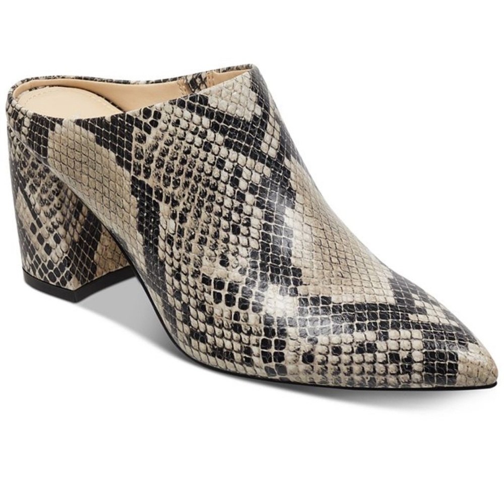 Marc Fisher Ragni Snake Skin Print Mule Heel